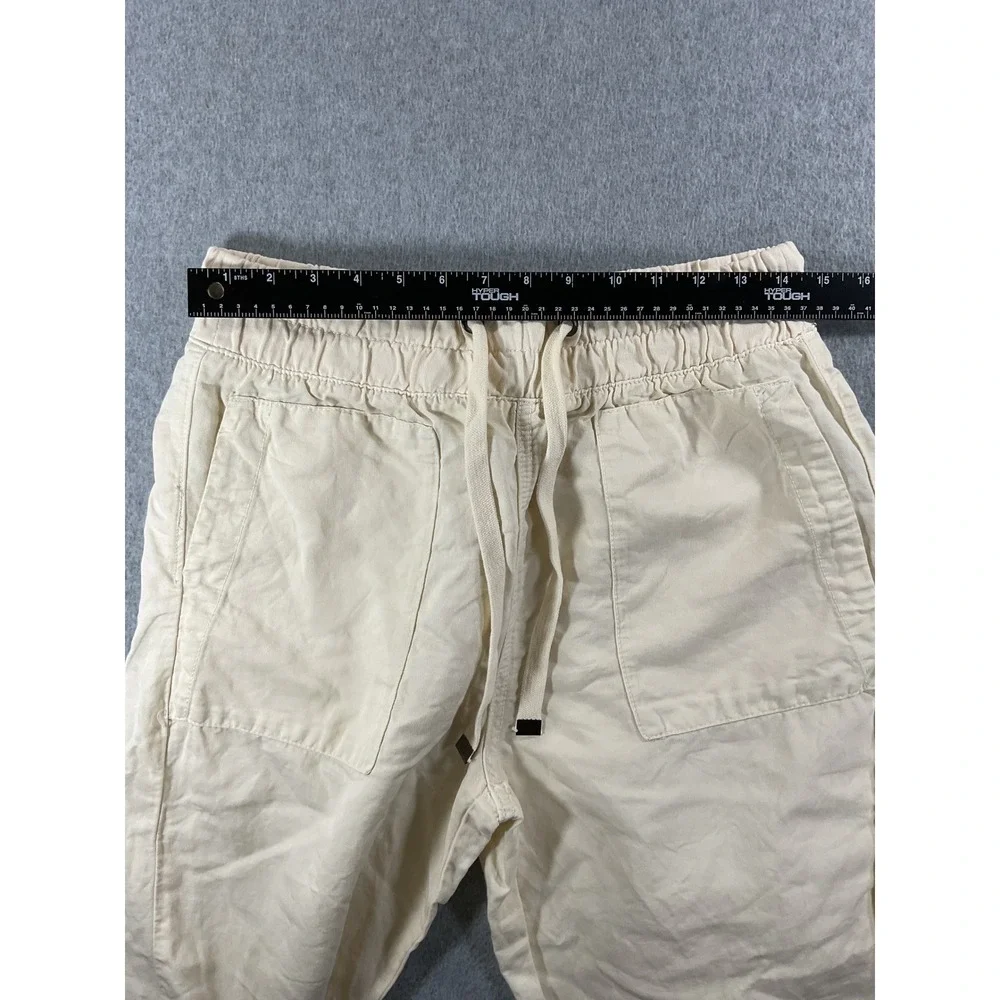 Zara Womens Cream Beige Elastic Waist Drawstring Jogger Pants Size M 1276